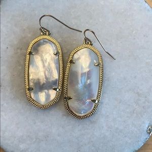 kendra scott gold drop earrings in white